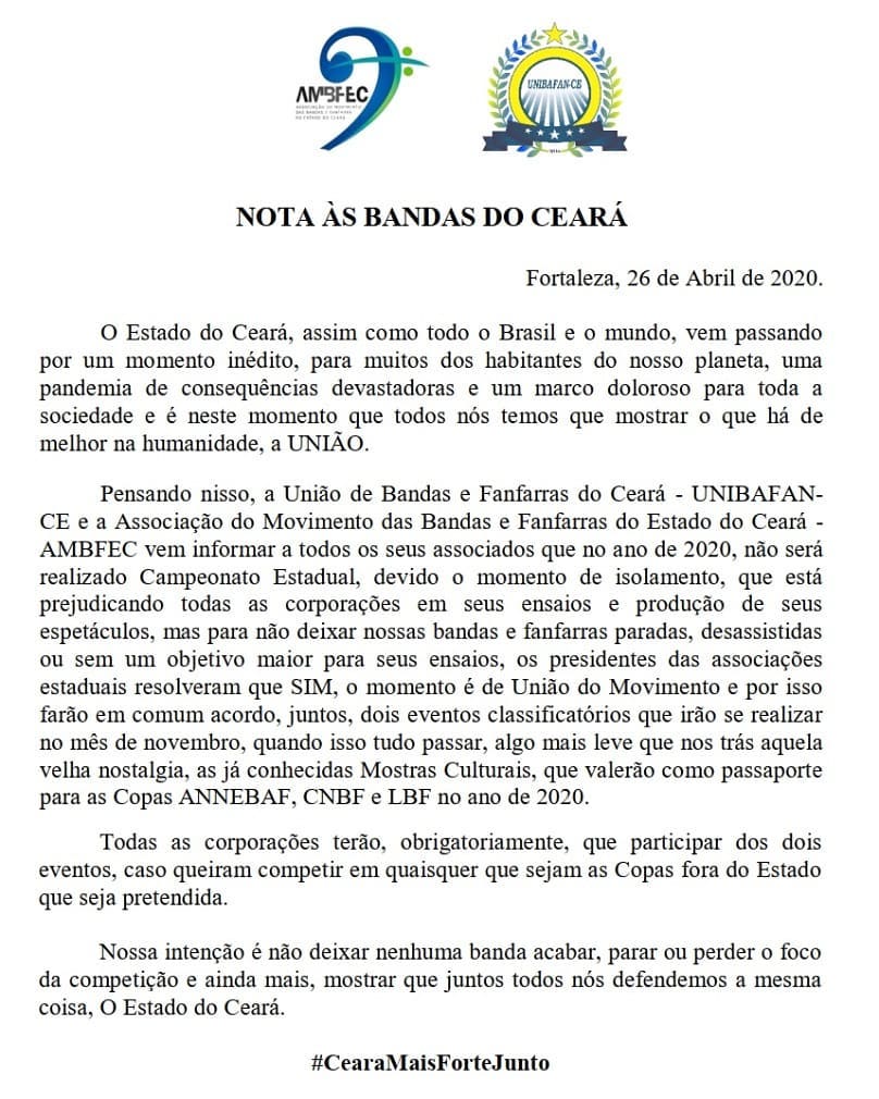 Entidades do Estado do Ceará cancelam concurso estadual de 2020